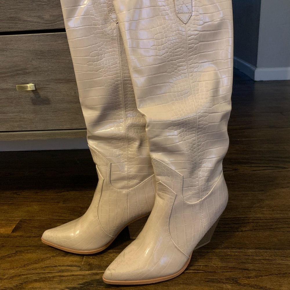 Faux Croc Western Boot